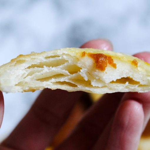gluten free puff pastry baked with lamination layers
