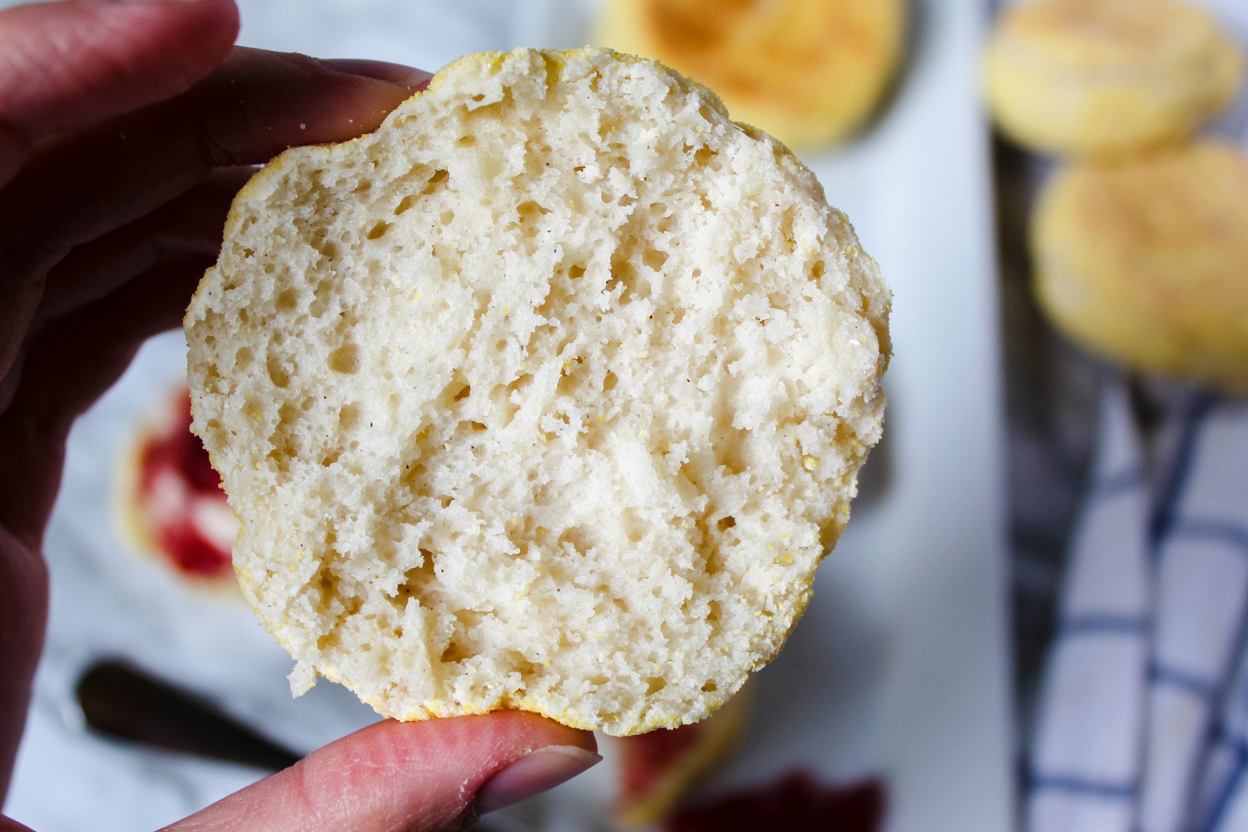 texture on an english muffin